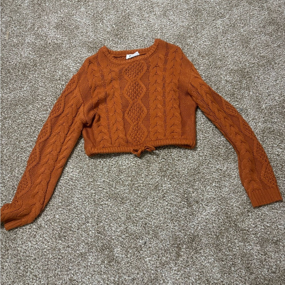 Double Zero Rust Cable Knit Sweater - image 1